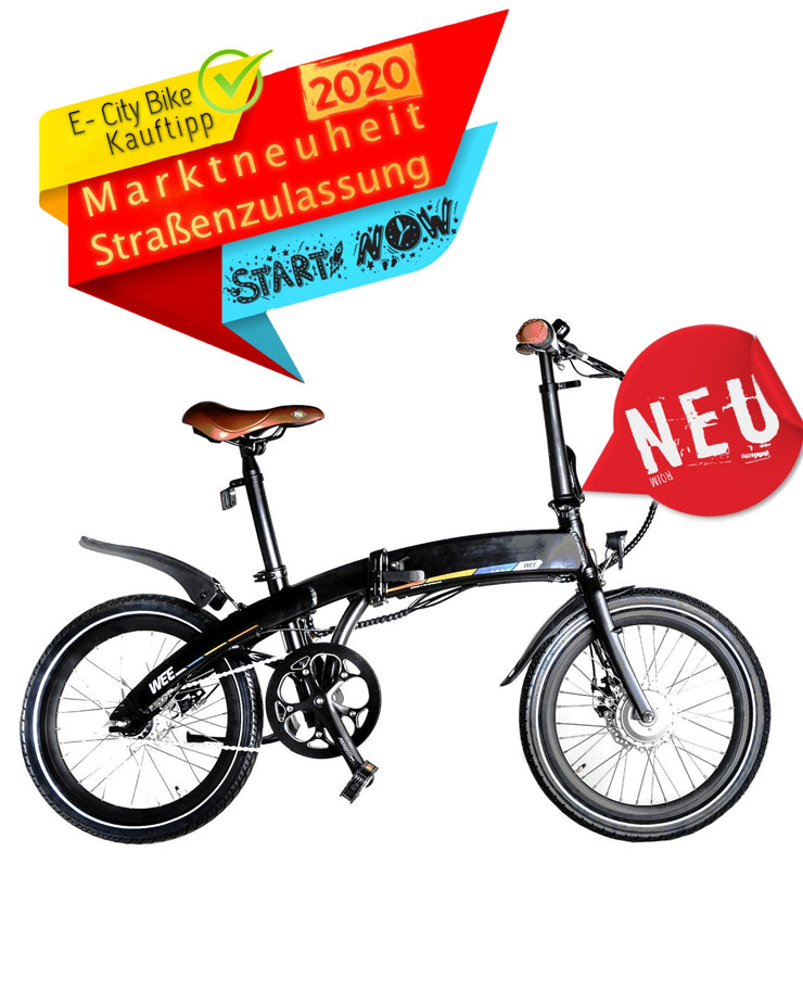 Ohmbike Marktneuheit 2020 !!! 20 Zoll Elektro Klapprad E-Klapprad Electric Bike Foldable E-Bike Cityrad CityBike Straßenzulassung Verkehrssicher Camping Bike Unisex Starke LG Li-ion Battery